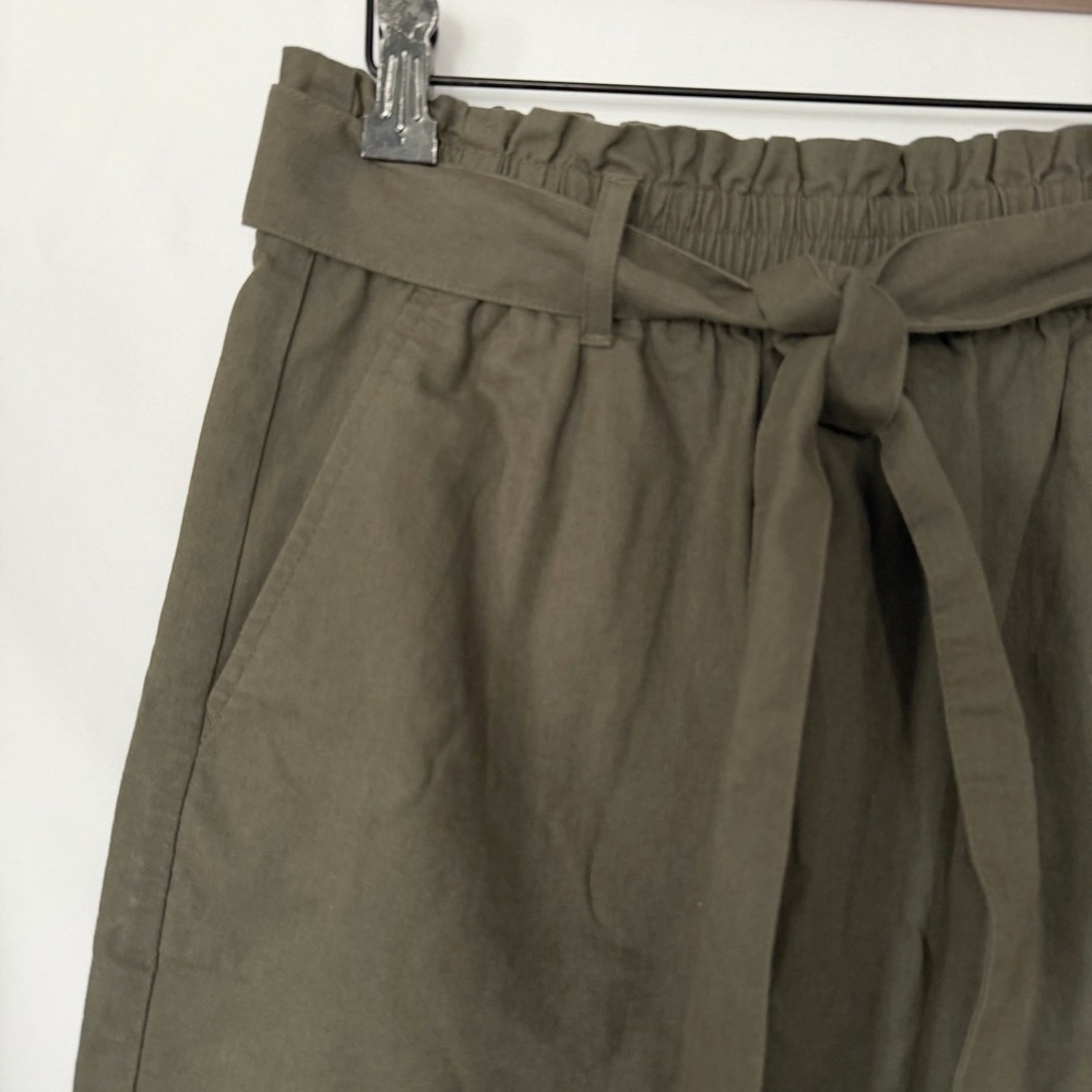 J.Crew Paperbag Tie Waist Pockets Womens S Olive Green Mini Skirt Safari NWT - Picture 2 of 11